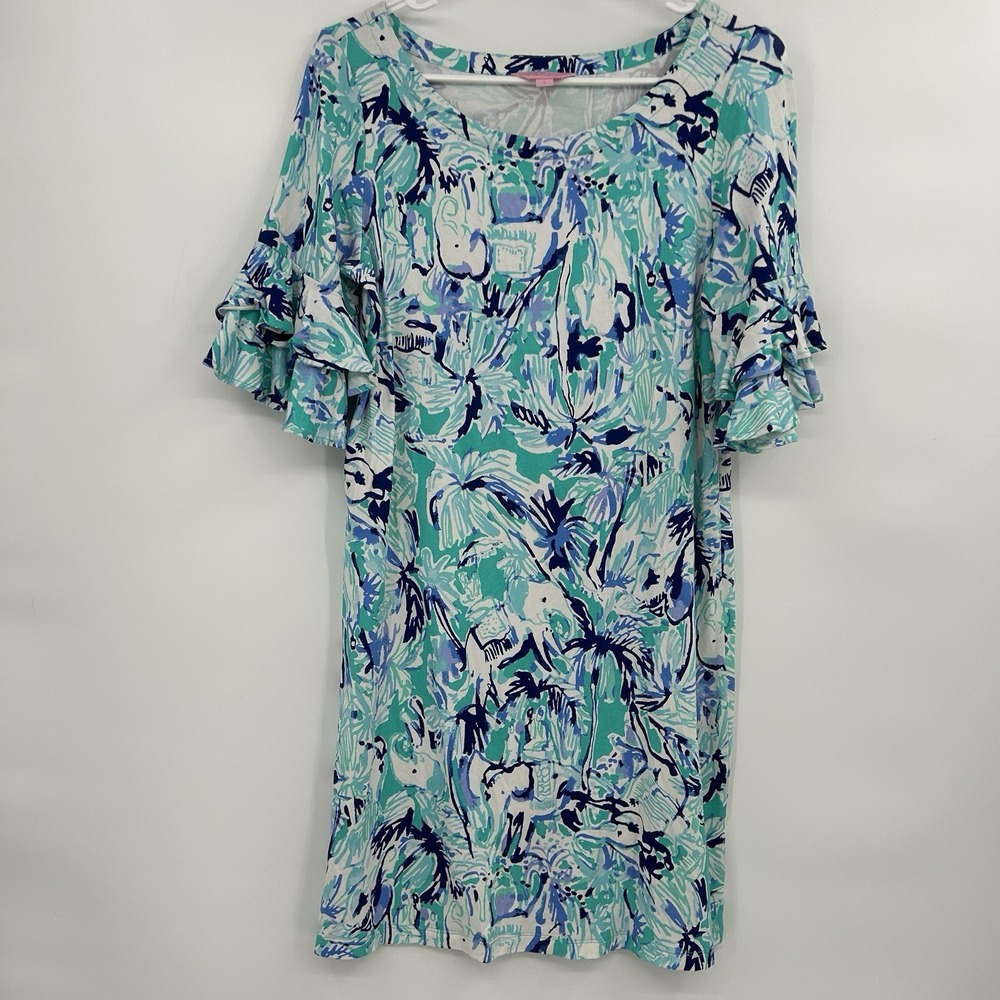 Lilly Pulitzer Womens Lula Dress in Elephant Appeal S Resort Preppy Coastal